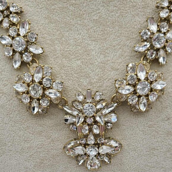 J Crew Gold Tone Crystal Statement Necklace NWT!  NEW!  Stunning - Picture 2 of 10